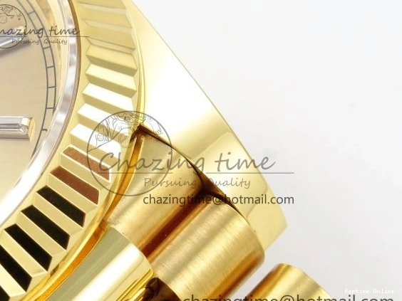 1225 WrinkleFree DayDate 40 228238 ARF 904L Steel YG Crystal Diamonds Bezel on President Bracelet VR 1550